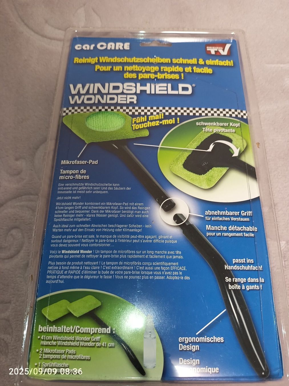 Sonstiges für Haushalt & Wohnen: Scheibenreiniger Windschutzscheiben Reiniger mit Griff/Stiel – Neu und originalverpackt aus Zürich von tac_58l2 1