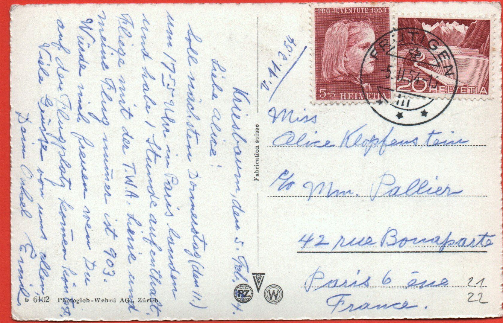 Cartoline postali: BERN gel. 1954 v. Frutigen – Usato da Jona venduto da philajona 1