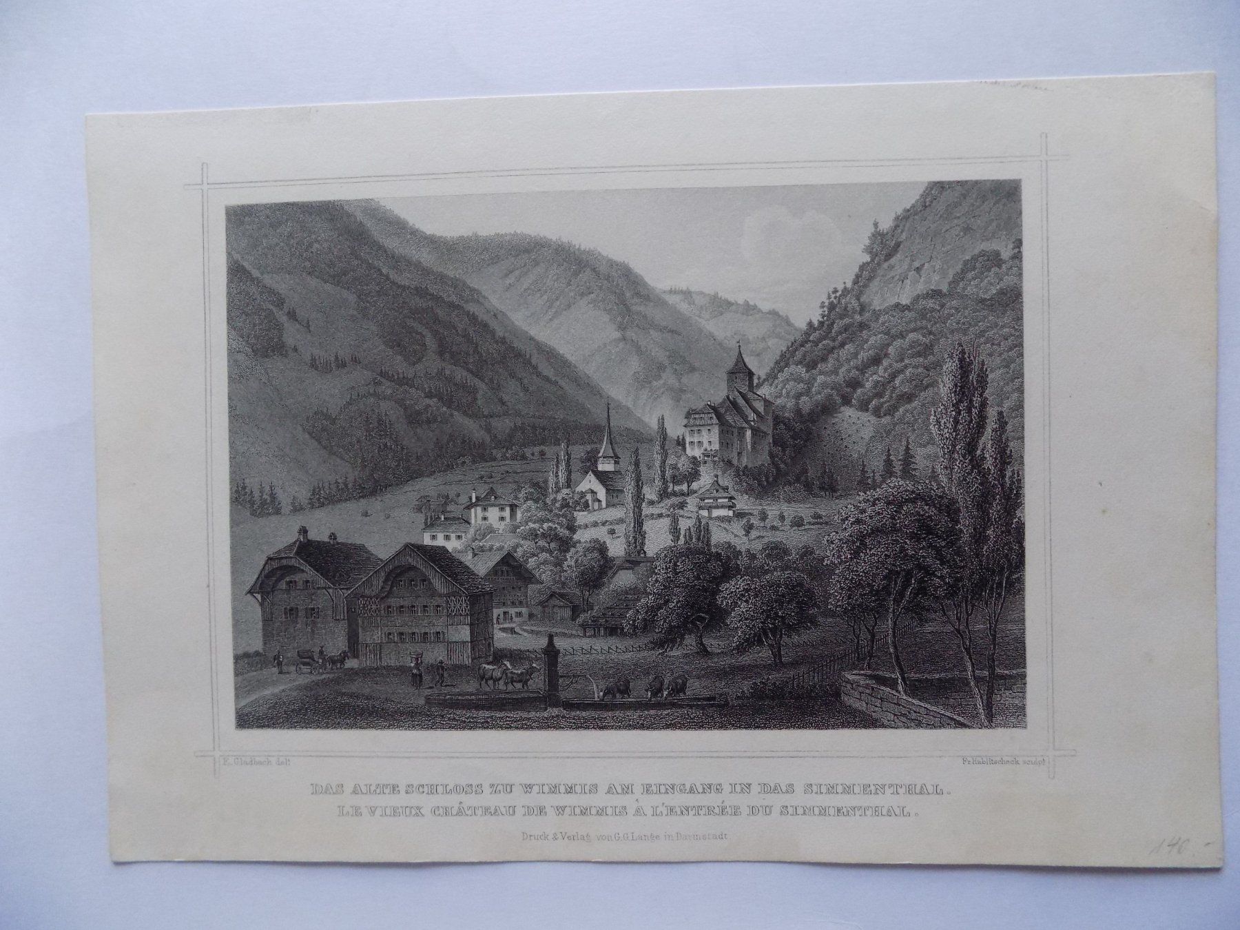 Incisioni: Das alte Schloss Wimmis – Usato da Risch venduto da Antikfee