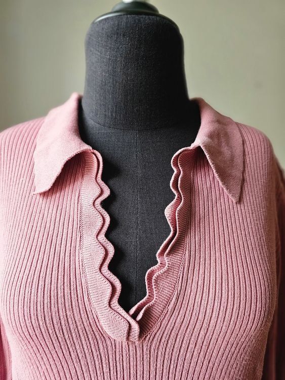 Morgan Maglioni & Felpe: Rosa Rippenpullover Kragen Langarm, Morgan, Gr. 38 – Usato da Wattwil venduto da tannenmeise73 1