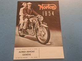NORTON MOTORCYCLE 1954 SCHWEIZ PROSPEKT