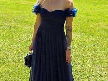 Wunderschönes dunkelblaues Festkleid Grösse S