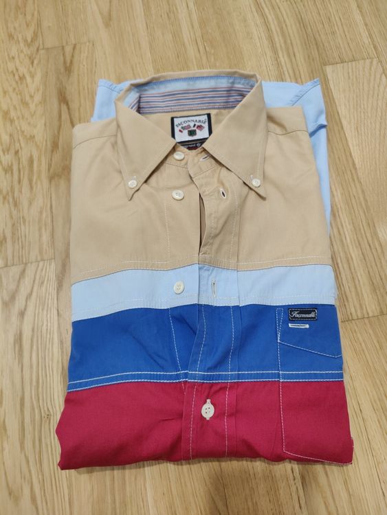 Chemise Façonnable Bleu Carreaux Manches Courtes - Taille 5XL - Coton Made In France - Occasion Parfait état