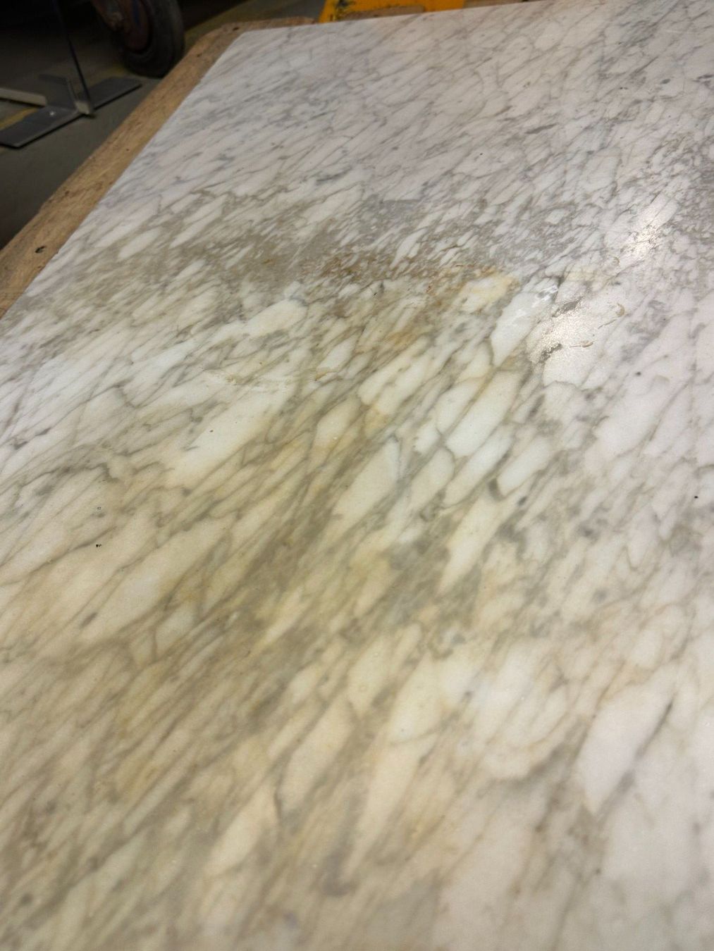 Servierplatten: Marmorplatte weiss mit Adern 55x110cm, Steinplatte – Gebraucht aus Luzern von Lager6640 5