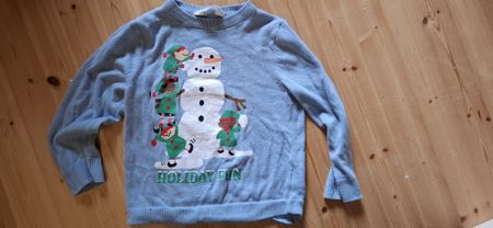 H&M Winter Pullover, Grösse 110/116, Motiv Schneemann ❄️⛄️