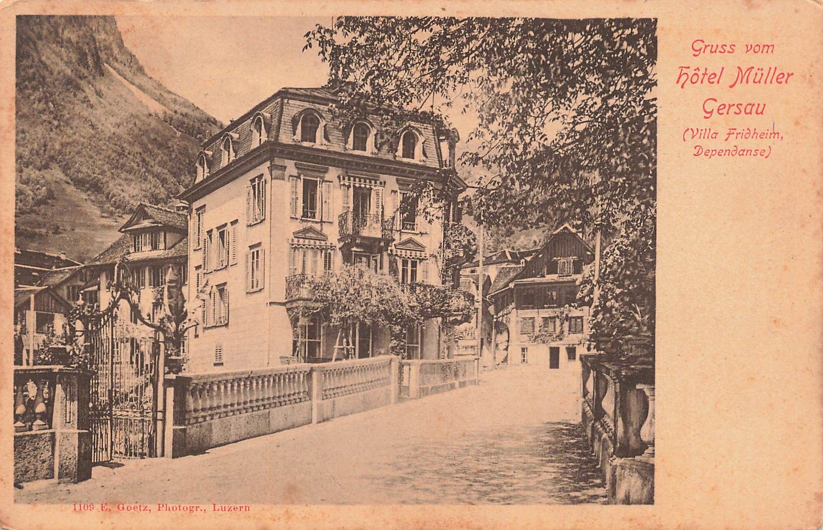 Cartoline postali: Gruss vom hotel Müller gersau – Usato da Biasca venduto da Blenio71
