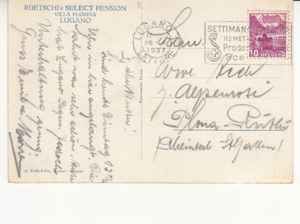 Cartes postales: Lugano Select 1937 – D'occasion à Bürglen TG par StampGraf 1