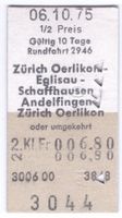 Billette ZHOerl. – Eglisau – Schaffhausen – Andelfingen - ZH