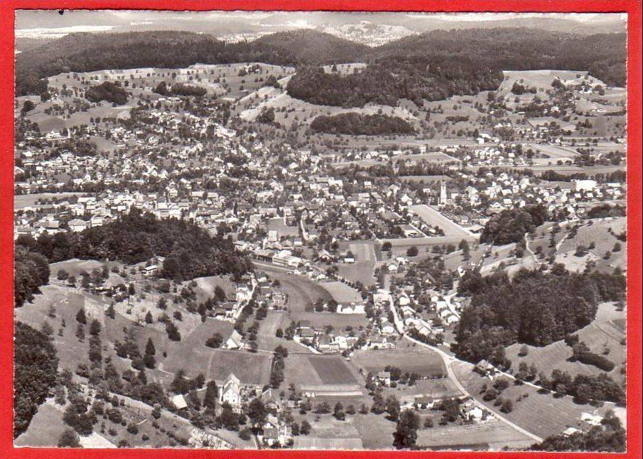 Cartoline postali: GRÄNICHEN, GROSSFORMAT, FLIEGERAUFNAHME – Usato da Grüningen venduto da Kartenlaube