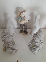 5 Gartenfiguren (Gans, Junge)