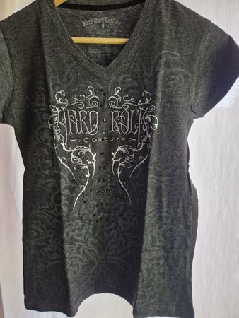 Hard Rock Cafe Rom T-Shirt Gr S Grau mit StrassSteinen