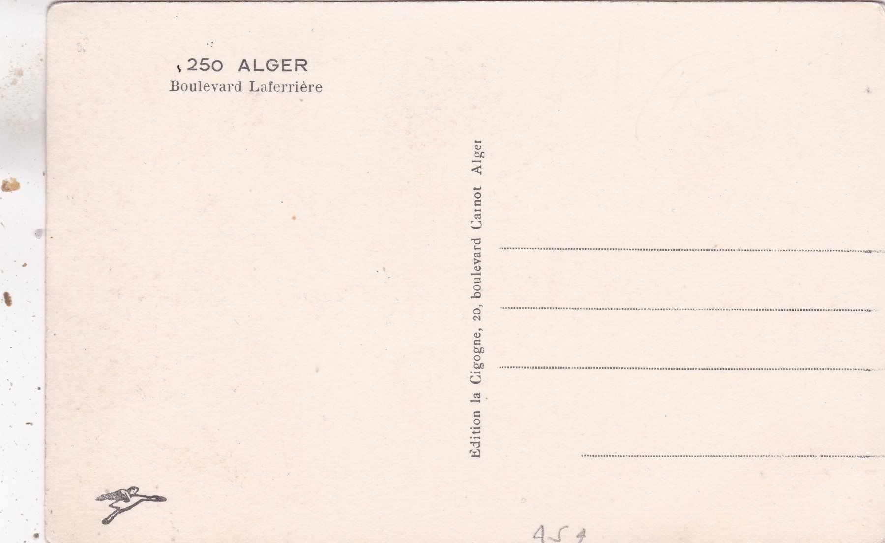 Cartoline postali: Algerien Algier Alger Boulevard Laferrière – Usato da Herisau venduto da Lisegrat2008 1