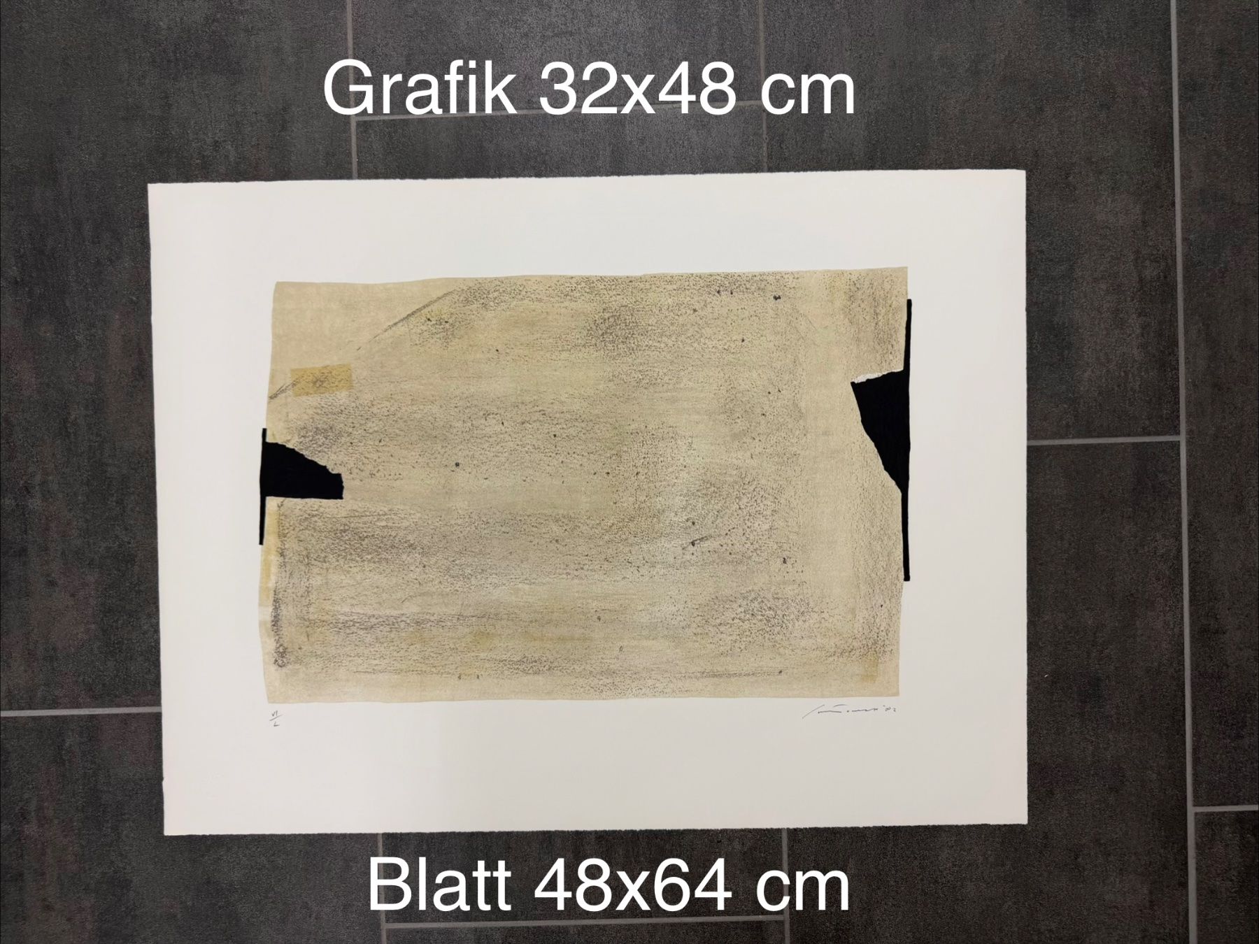 Grafiken & Lithographien: Original Giuseppe Santomaso Litographie, handsigniert, 1982 – Gebraucht aus Horn von HanSolo.