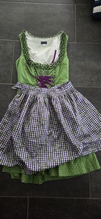 Dirndl kurz grün-violett Grösse 34 nur 1x getragen. 