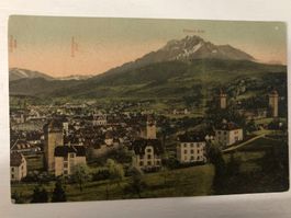 uralte Postkarte mit PILATUS - coloriert