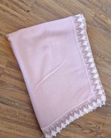 Tischdecke altrosa mit Spitze 125x85cm