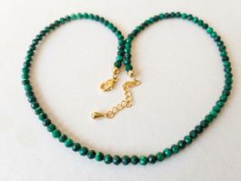 Eleganter Malachit Choker/ Edelsteinkette max.41 cm (Neu)