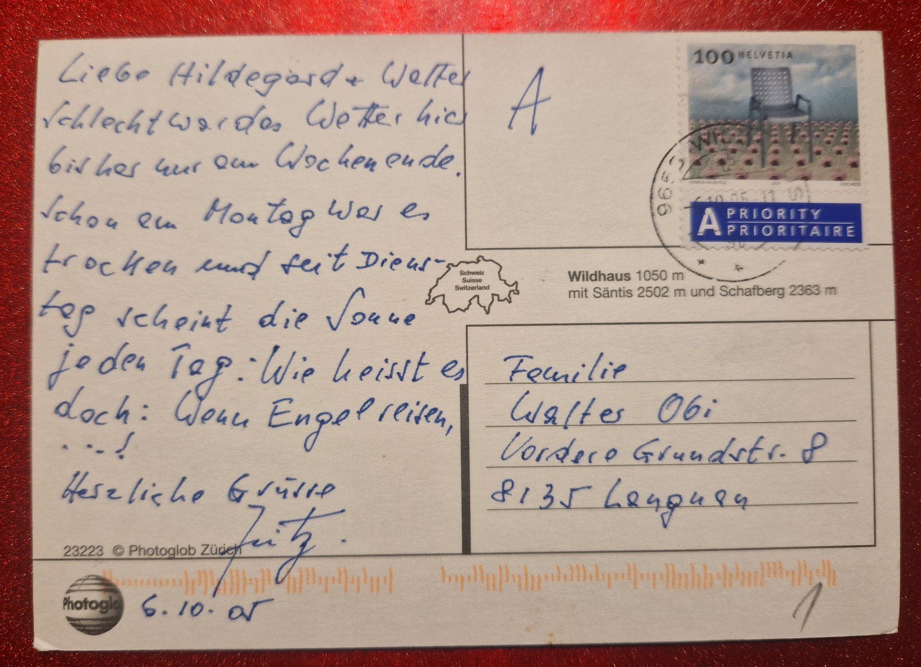 Cartoline postali: Wildhaus mit Säntis und Schafberg 2005 – Usato da Melchnau venduto da Arthurius 1