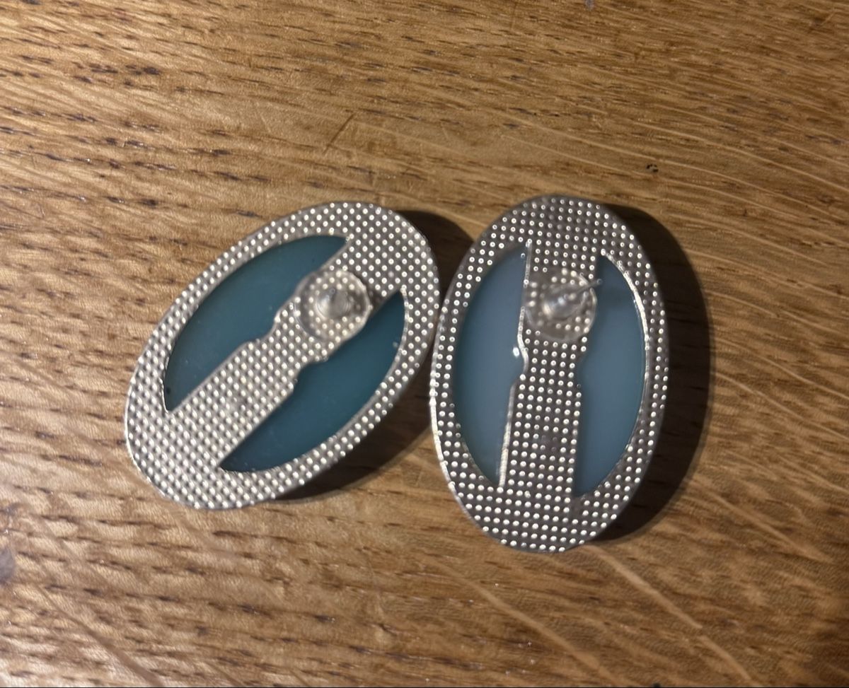 Boucles d'oreille: Ohrstecker oval mit blauer Einlage  – D'occasion à Siebnen par koschitoschi 2