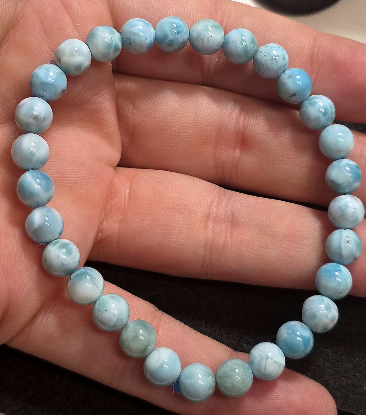 Minerali & Pietre curative: Larimar Kugelarmband – Nuovo e nell'imballaggio originale da Matzingen venduto da Shay_Crystalz 1
