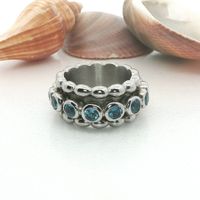 Moving Ring mit Blau Topas Grösse 56