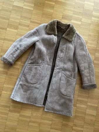 Echter Lammfellmantel unisex Suede 2000s Vintage