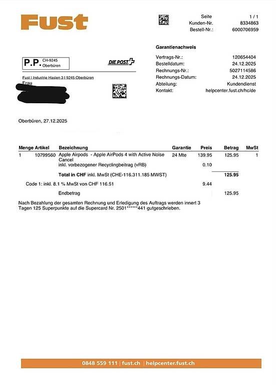 Apple Kopfhörer: Apple Airpod 4 mit Noise Cancel – Gebraucht aus Rheineck von fabiennekx 4