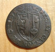 (D3) Genève 1 Sol 6 Deniers 1825