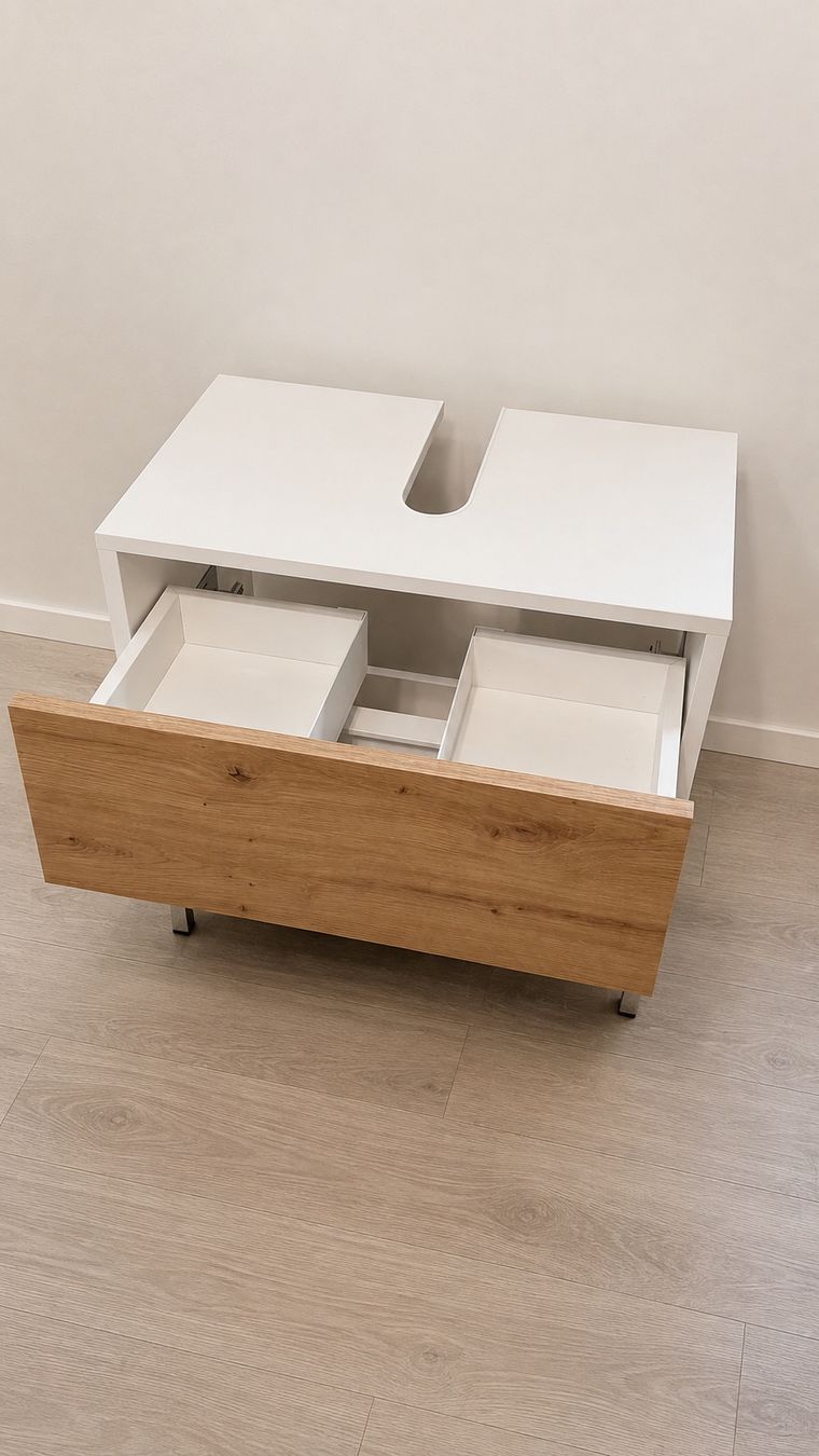 Micasa Badezimmermöbel: Badezimmermöbel-Set 3-teilig – Weiss/Eichenoptik – Gebraucht aus Winterthur von Denzi 6