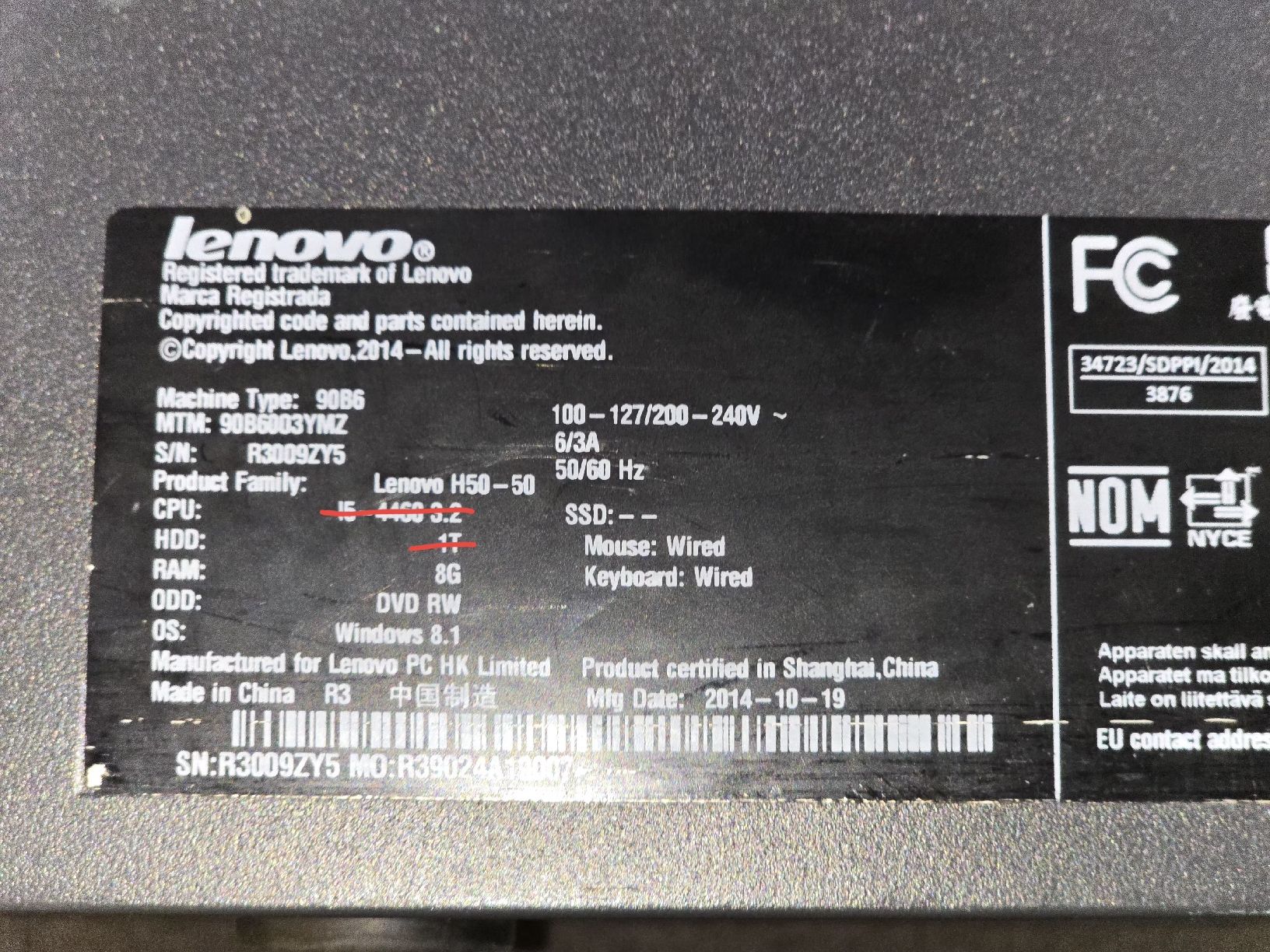 Lenovo PC: Lenovo PC H50-50 – Difettoso da Aesch BL venduto da keptdream 3