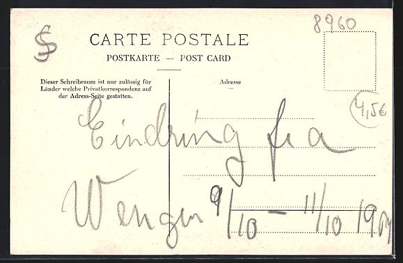 Cartoline postali: AK Wengen, Hotel-Pension Waldrand – Usato da Berlin venduto da bartko-reher 1