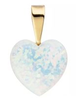 Kettenanhänger Herz aus Opal & 333 Gelbgold mit kette s925