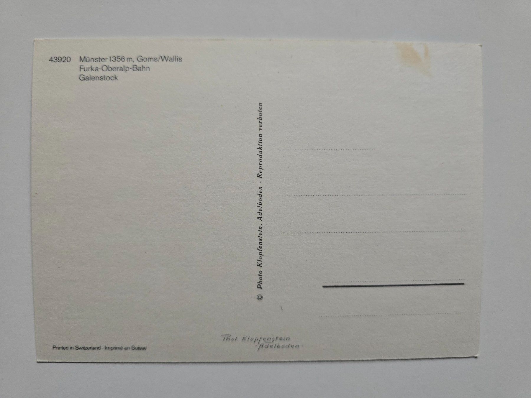 Cartoline postali: AK Bahnen Furka-Oberalp-Bahn alt – Usato da Dättlikon venduto da Wundertuete_ 1