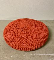 Strick-Pouf Cotton orange