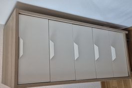 zwei Sideboard Holzoptik mit weissen Fronten 