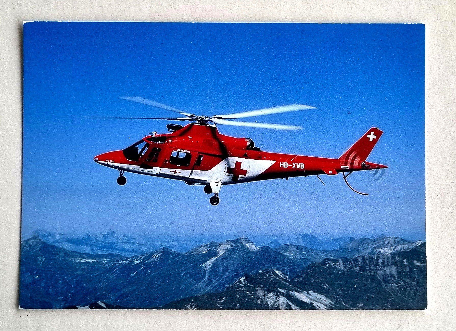 Ansichtskarten: REGA Helikopter - HB-XWB - Glarner Alpen – Gebraucht aus Rothrist von RROENK