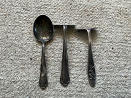 3Antike Löffel, Schaber, Bruckmann 90, Vintage Deko Idee