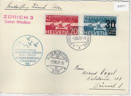 Sonder-Postflug Zürich-Sion 1.VIII.37