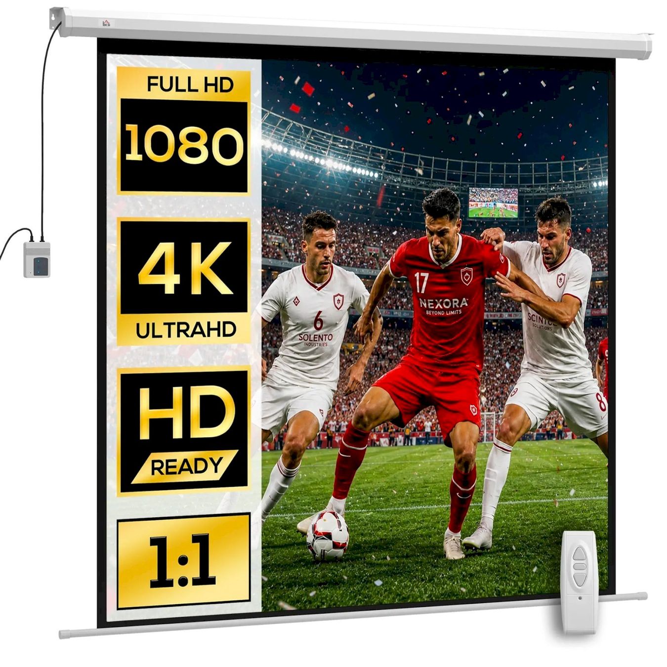 Heimkino: HOMCOM Beamer Leinwand 92” 165x165cm – Neu und originalverpackt aus Bottighofen von zaap