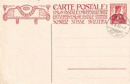 Ganzsache Einweihung des Weltpost-Denkmals in Bern 1909 (ET)