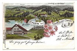 Gruss aus Spitzbad - Ebersol (SG) Toggenburg - Litho - 1904