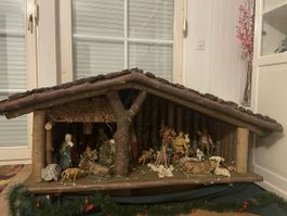 Rustikale Weihnachtskrippe mit Beleuchtung 🎄💫