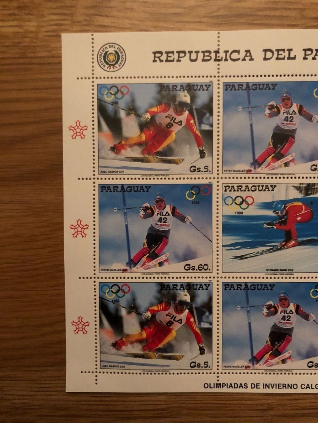 Tutti i francobolli: Block Paraguay 1988 Calgary, CH Ski Asse – Nuovo (secondo la descrizione) da Landquart venduto da interesse63 1