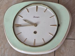 Vintage Kieninger Küchenuhr Keramik Mintgrün 50er/60er Jahre