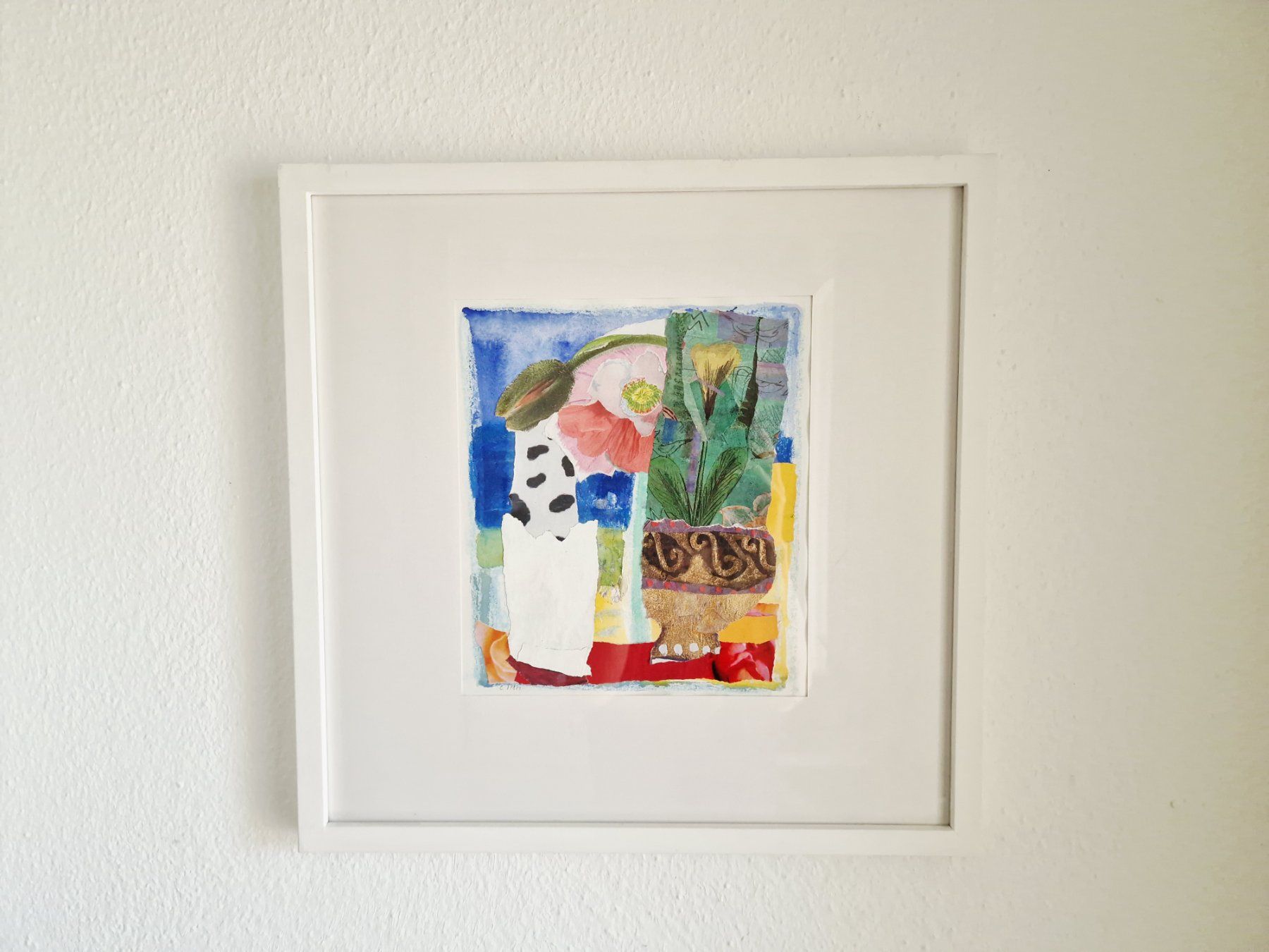 Poster & Bilder: Collage Kunst Bild inkl. Rahmen "Mohnblume" – Gebraucht aus Hallau von CHACLA