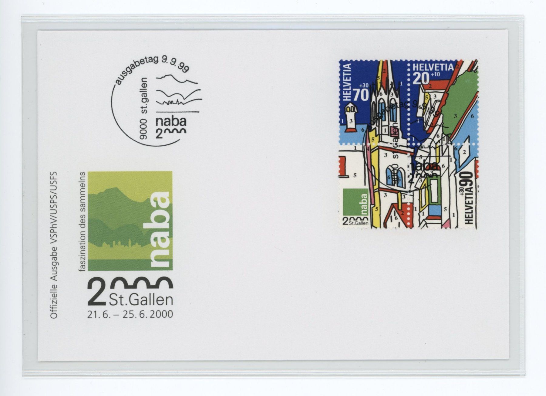 Tutti i francobolli: NABA St.Gallen 2000 3 FDCs C6-Format (klein) – Usato da Utzigen venduto da sprint.007 2