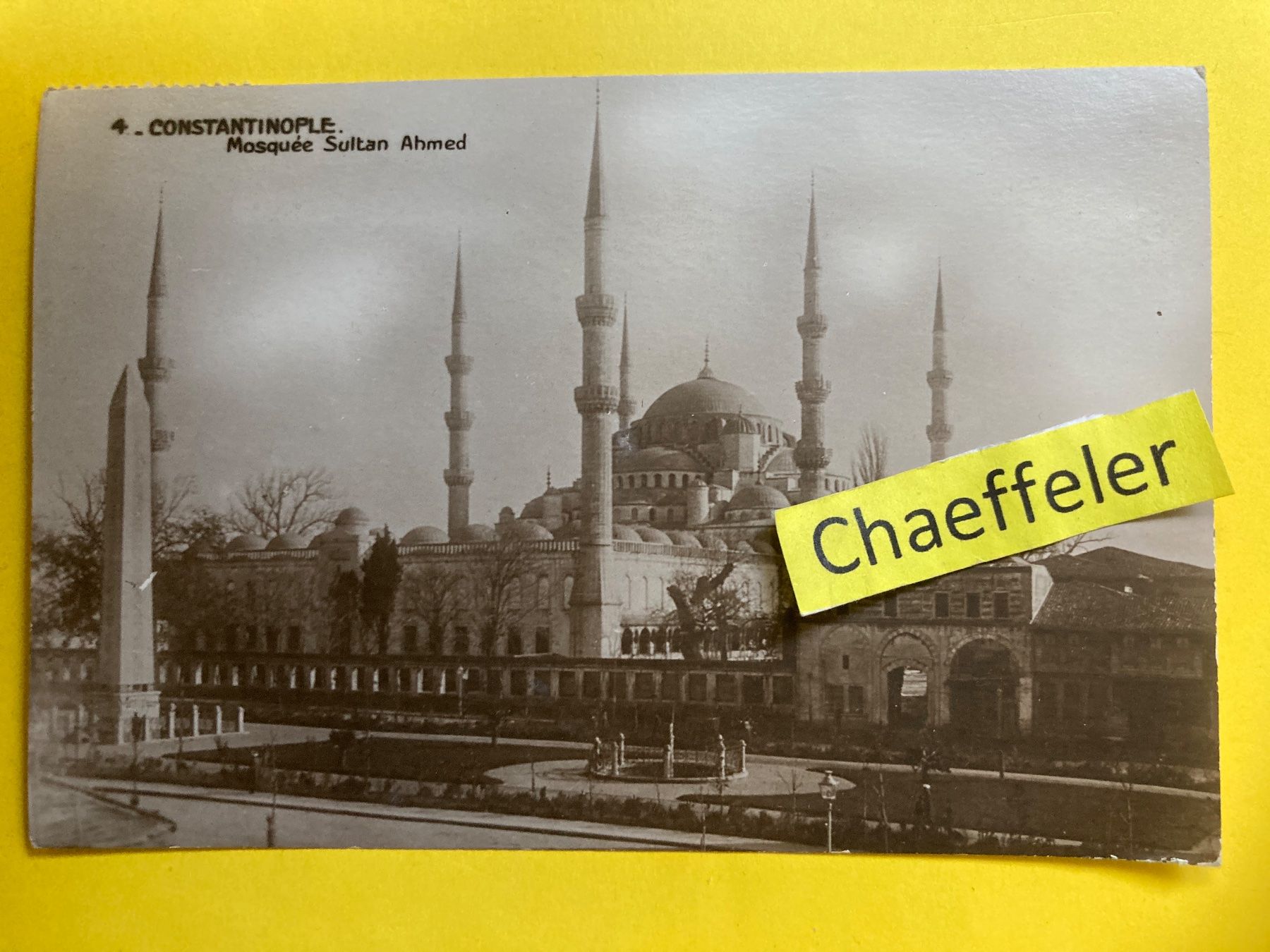 Cartoline postali: 4. Constantinopel. Mosquée Sultan Ahmed – Usato da Zürich venduto da Chaeffeler