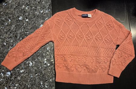 Lachsfarbener Strickpullover in Gr. 98/104