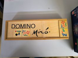 Domino Holzkassette Miro handbemalt Spiel 