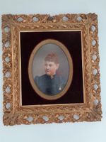 Portrait Oel auf Karton - Goldrahmen